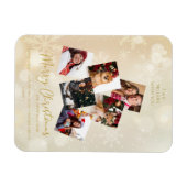 Custom Photo Family Christmas Tree Happy New Year マグネット (横)