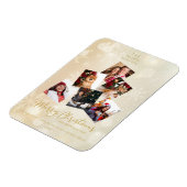 Custom Photo Family Christmas Tree Happy New Year マグネット (左側)