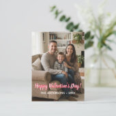 Custom Photo & Family Name. Valentines シーズンポストカード (スタンド正面)