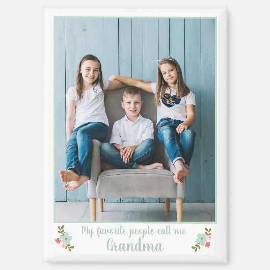 Custom Photo Favorite People Call Me Grandma マグネット (正面)