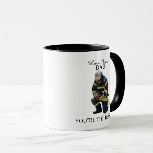 Custom Photo Firefighter Dad Mug マグカップ (正面右)