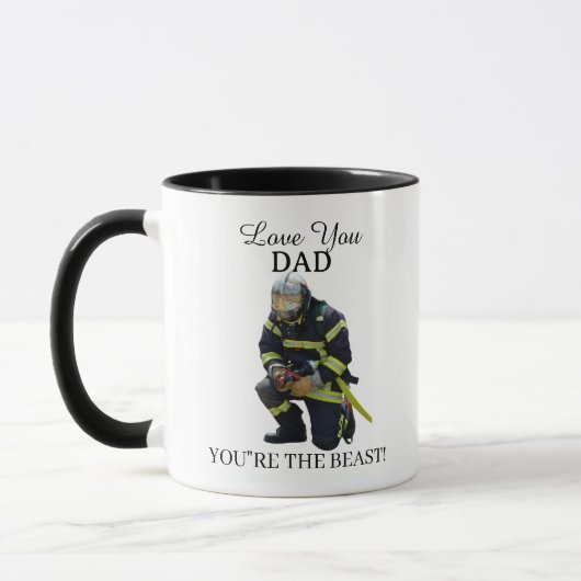 Custom Photo Firefighter For Dad Git Mug マグカップ (左)