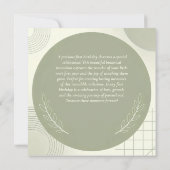 Custom Photo First Birthday - Personalized Sage  招待状 (裏面)