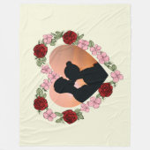 Custom Photo & Floral Rose Heart Fleece Blanket  フリースブランケット (正面)