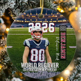 Custom Photo Football Player セラミックオーナメント