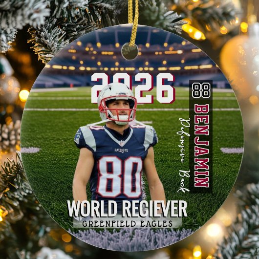 Custom Photo Football Player セラミックオーナメント