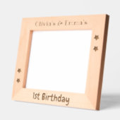 Custom Photo Frame for Twins, 1st Birthday, 10x8" レーザー彫刻フレーム (左)