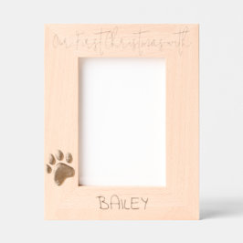Custom Photo Frame Puppy 1st Christmas, 5 x 7" レーザー彫刻フレーム