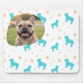 Custom Photo French Bulldog Mouse Pad  Pastel Blue マウスパッド (正面)