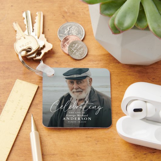 Custom Photo Funeral Sympathy Keepsake キーホルダー (デスク)