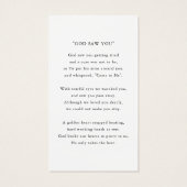 Custom Photo Funeral Sympathy Poem/Prayer Card (裏面)