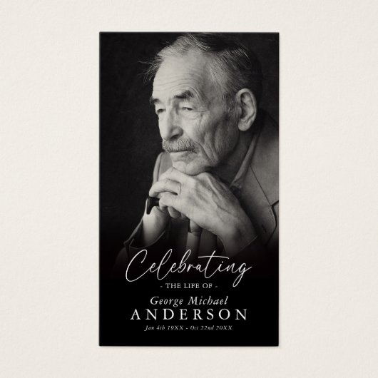 Custom Photo Funeral Sympathy Poem/Prayer Card (正面)