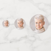 Custom Photo Glam Blue Glitter Drip 50th Birthday コンフェッティ (裏面)