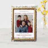 Custom Photo Glimmering Gold Foil Frame Greeting カード (黄色い花)