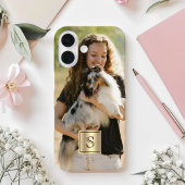 Custom Photo Gold Frame and Black Monogram Case-Mate iPhoneケース