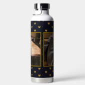 Custom Photo Gold Hearts Background ウォーターボトル (右面)