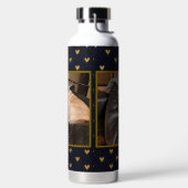 Custom Photo Gold Hearts Background ウォーターボトル (左面)