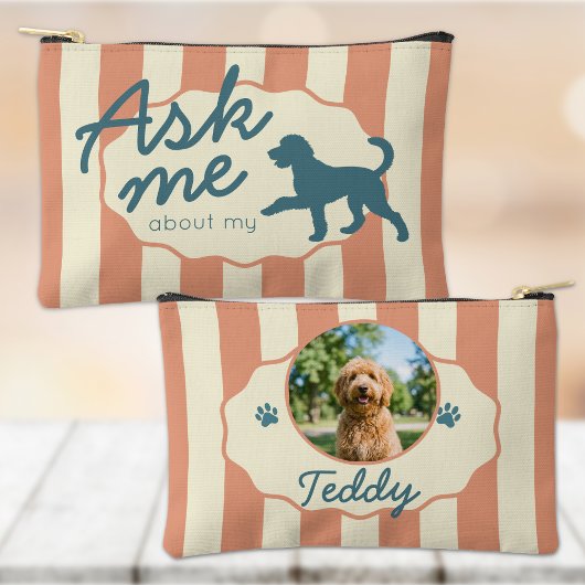 Custom Photo Golden Doodle Ask Me About My Dog アクセサリーポーチ