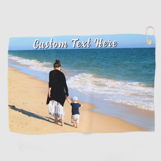 Custom Photo Golf Towel Gift Personalized Text ゴルフタオル (横)