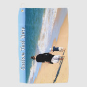 Custom Photo Golf Towel Gift Personalized Text ゴルフタオル (正面)