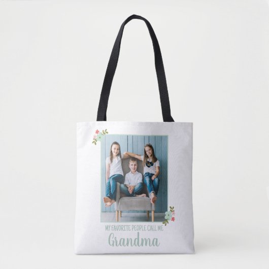 Custom Photo Grandma トートバッグ (正面)