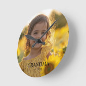 Custom Photo Grandma ラウンド壁時計 (傾斜)