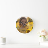 Custom Photo Grandma ラウンド壁時計 (ホーム)