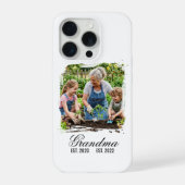 Custom Photo Grandma Established Elegant Script iPhoneケース (裏面)