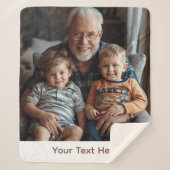 Custom Photo Grandpa Blanket Sherpa Cozy Gift Idea シェルパブランケット (正面)
