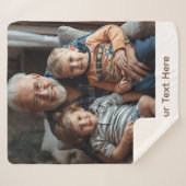 Custom Photo Grandpa Blanket Sherpa Cozy Gift Idea シェルパブランケット (正面(横))