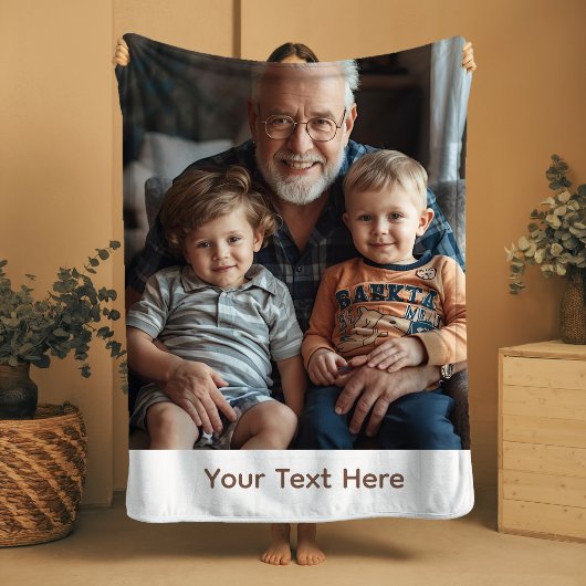 Custom Photo Grandpa Blanket Sherpa Cozy Gift Idea シェルパブランケット