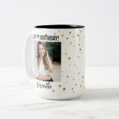 Custom Photo Happy Birthday Mug for Women ツートーンマグカップ (正面左)