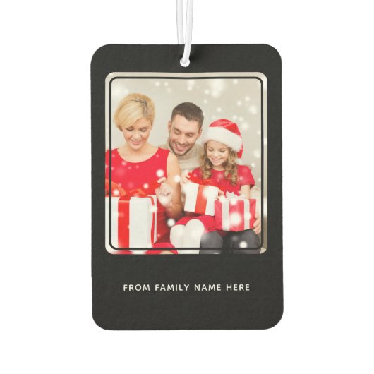 Custom Photo Happy Holidays Two Side Gift カーエアーフレッシュナー (裏面)