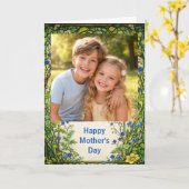 Custom Photo Happy Mother’s Day floral カード (黄色い花)