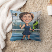 Custom Photo Head Padel/Pickleball Player Caricatu クッション (ブランケット)