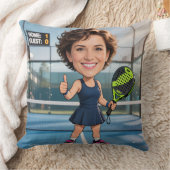 Custom Photo Head Padel/Pickleball Player Caricatu クッション (ブランケット)