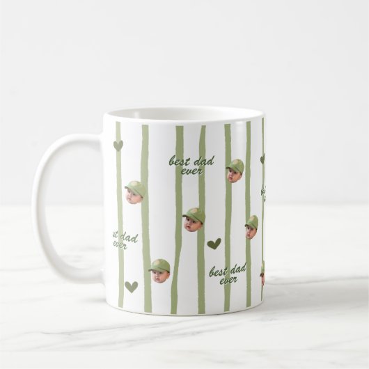 Custom Photo Heart Pattern Mug for Father's Day コーヒーマグカップ (左)