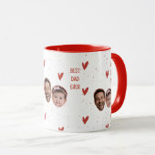 Custom Photo Heart Pattern Mug for Father's Day マグカップ (正面右)