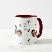 Custom Photo Heart Pattern Mug for Father's Day マグカップ (正面右)