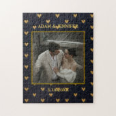 Custom Photo Hearts Background ジグソーパズル (縦)