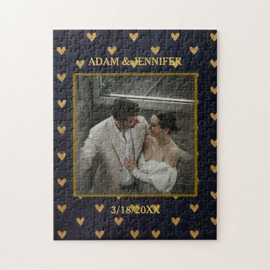 Custom Photo Hearts Background ジグソーパズル (縦)