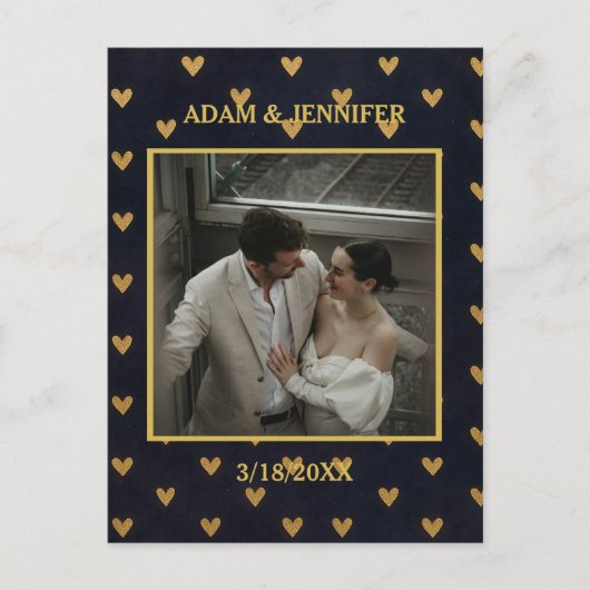 Custom Photo Hearts Background ポストカード (正面)