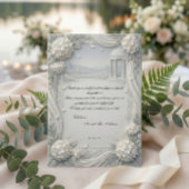 Custom Photo Hydrangea Pearl Formal Wedding サンキューカード