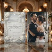 Custom Photo Hydrangea Pearl Formal Wedding サンキューカード