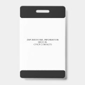 Custom Photo ID Badge for Kids with Emergency Cont バッジ (Back)