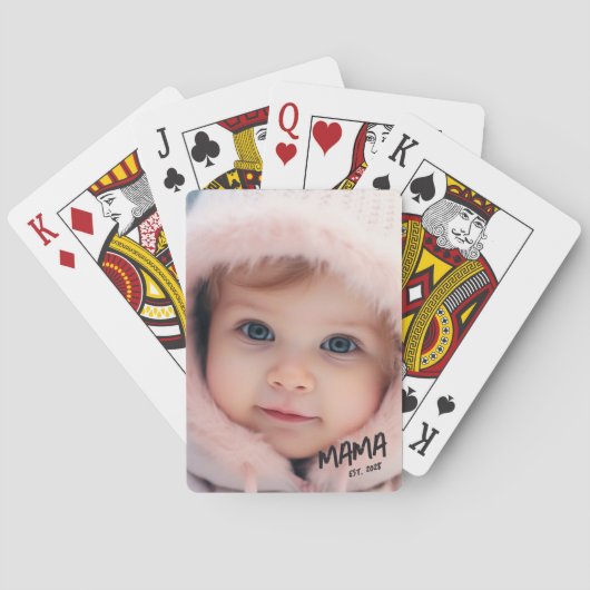 Custom Photo Keepsake Mom Established Mother トランプ (裏面)