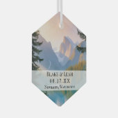 Custom photo keepsake wedding ornament mountain ガラスオーナメント (正面右)