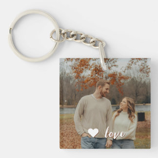 Custom Photo Keychain with Personalized Text キーホルダー