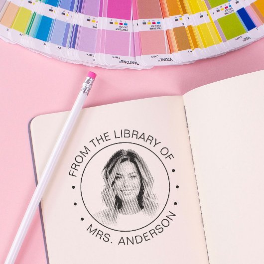 Custom Photo Library Teacher Self Inking Stamp セルフインキングスタンプ