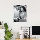 Custom Photo Love Script Poster ポスター (ホームオフィス)